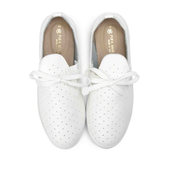 【富發牌】1CS20 綁帶蝶結休閒鞋-黑/白/藍 小白鞋 平底鞋 綁帶休閒鞋 皮質休閒鞋-采靚精品館-細節圖3