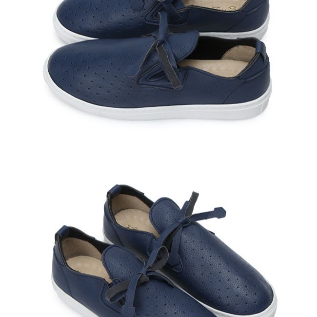 【富發牌】1CS20 綁帶蝶結休閒鞋-黑/白/藍 小白鞋 平底鞋 綁帶休閒鞋 皮質休閒鞋-采靚精品館-細節圖5
