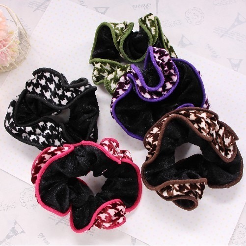 千鳥紋滾邊絨毛 髮圈 髮束_采靚鞋包精品_O307-016-細節圖2