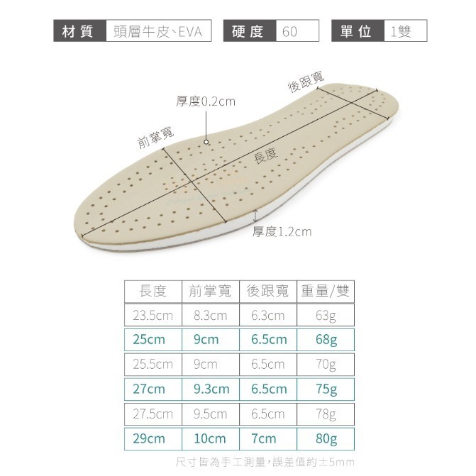 C73 牛皮O型腿輔助墊 雙面牛皮 耐磨 柔軟舒適 高彈透氣 _采靚鞋包精品-細節圖2