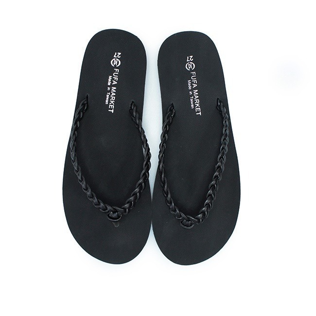 富發牌拖鞋_人字拖_2P592D 編織皮革質感男款夾腳拖_黑/藍   【采靚鞋包精品】-規格圖9