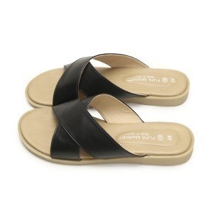 【富發牌】1PL195 清晨交叉微光拖鞋-黑/粉/黃/綠/白-細節圖3