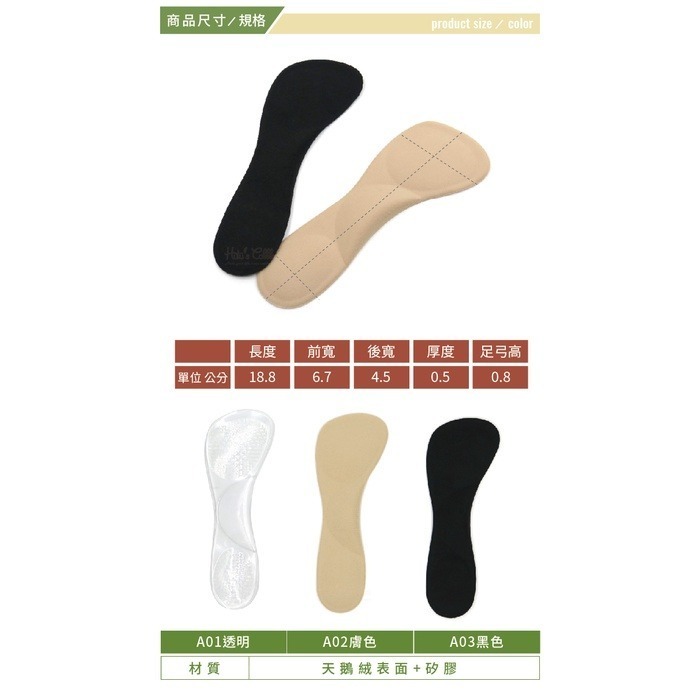 減震鞋墊_C152 矽膠高跟七分墊 高跟鞋 減震 緩壓 按摩 _采靚鞋包精品-細節圖2