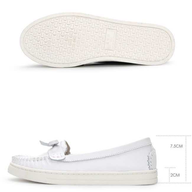 【富發牌-現貨出清】1BL169 真皮蝶結莫卡辛休閒鞋-黑/23 真皮休閒鞋  豆豆鞋 懶人鞋 女鞋【采靚鞋包精品】-細節圖6