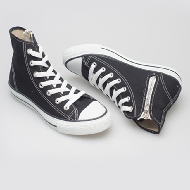 出清【富發牌】T40_側邊拉鍊方便穿脫百搭帆布鞋女休閒鞋(黑色)【采靚鞋包精品】-細節圖2