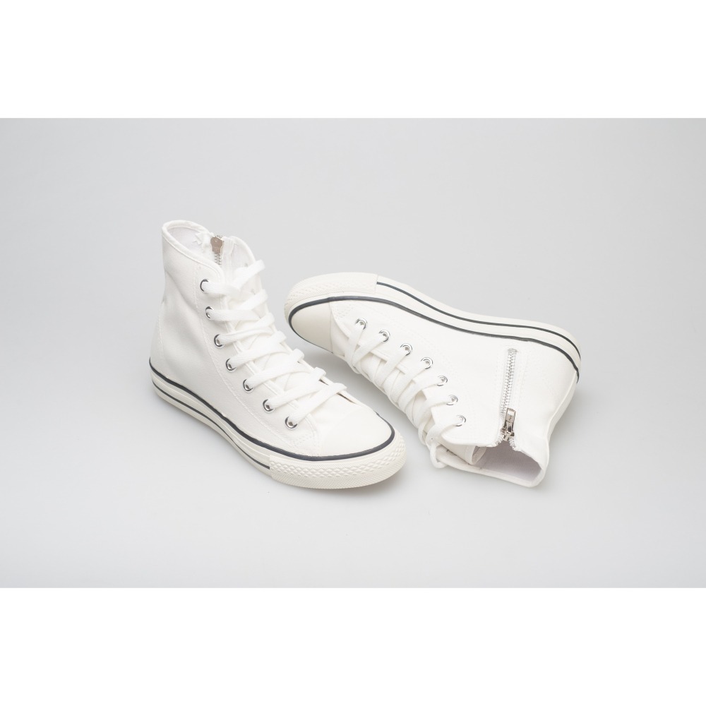 出清【富發牌】T40_側邊拉鍊方便穿脫百搭帆布鞋女休閒鞋(黑色)【采靚鞋包精品】-細節圖5