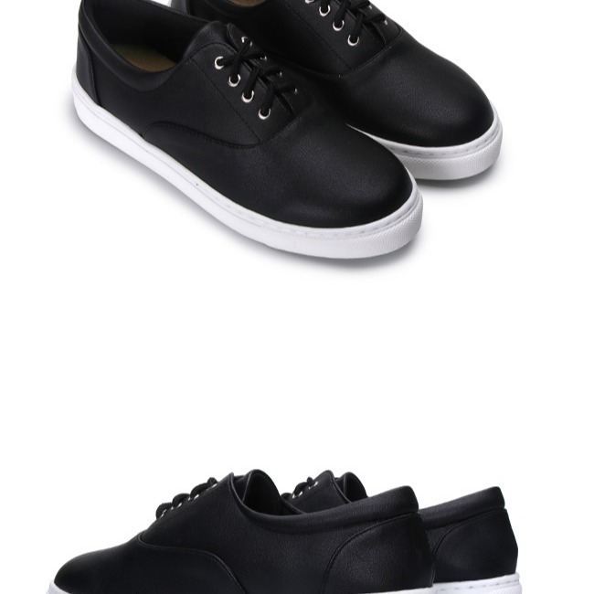 【富發牌】1BE59 文藝小清新綁帶小白鞋-黑/白【采靚鞋包精品】-細節圖2