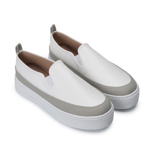 富發牌_1BD05 雙色拼接厚底便鞋  白/黑_MIT台灣製【采靚鞋包精品】-細節圖2