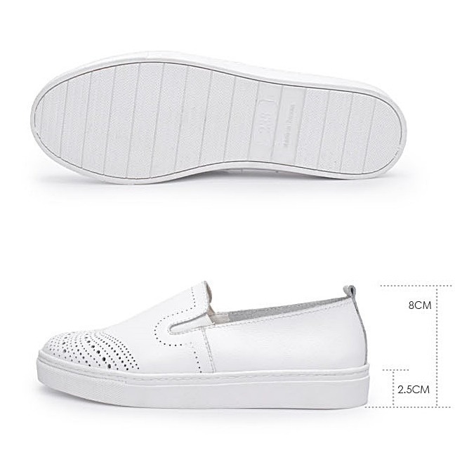 限時特惠【富發牌】 8064L 甜美洞洞刻紋真皮懶人鞋-黑/白_采靚鞋包精品-細節圖4