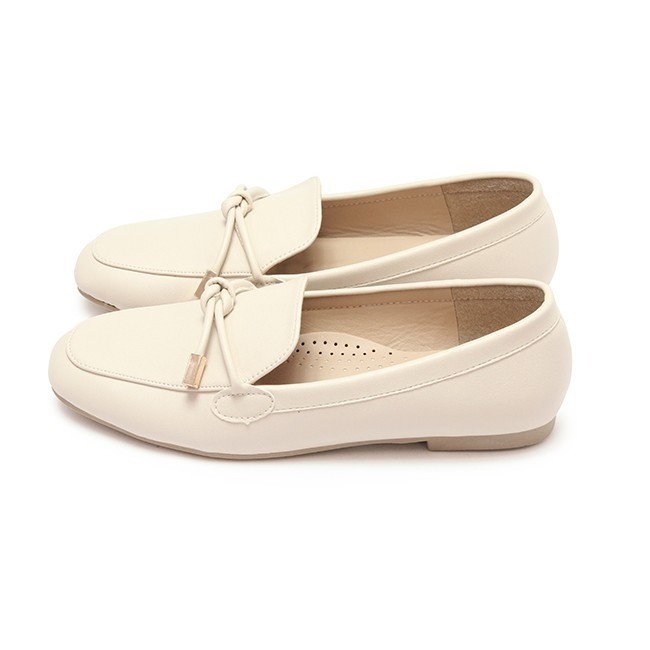 【富發牌】1BE75 /33BE75 秋冬圓舞曲扭結樂福鞋-杏/黑 _采靚鞋包精品-細節圖4