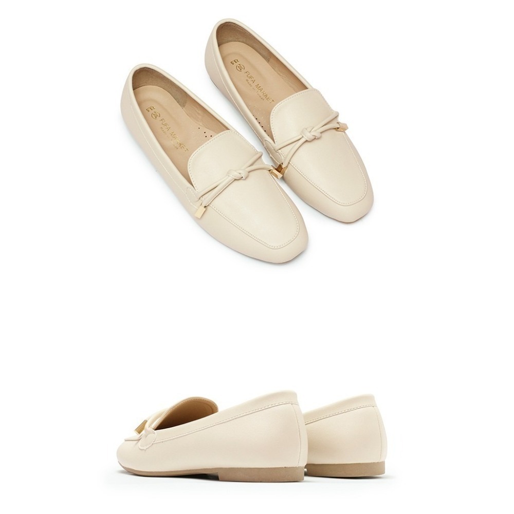 【富發牌】1BE75 /33BE75 秋冬圓舞曲扭結樂福鞋-杏/黑 _采靚鞋包精品-細節圖5