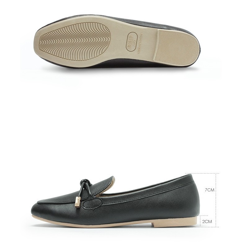 【富發牌】1BE75 /33BE75 秋冬圓舞曲扭結樂福鞋-杏/黑 _采靚鞋包精品-細節圖7