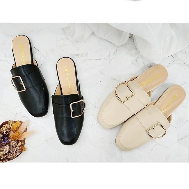 【富發牌】1PE82_巴黎鐵塔女孩穆勒鞋【采靚鞋包精品】-細節圖2