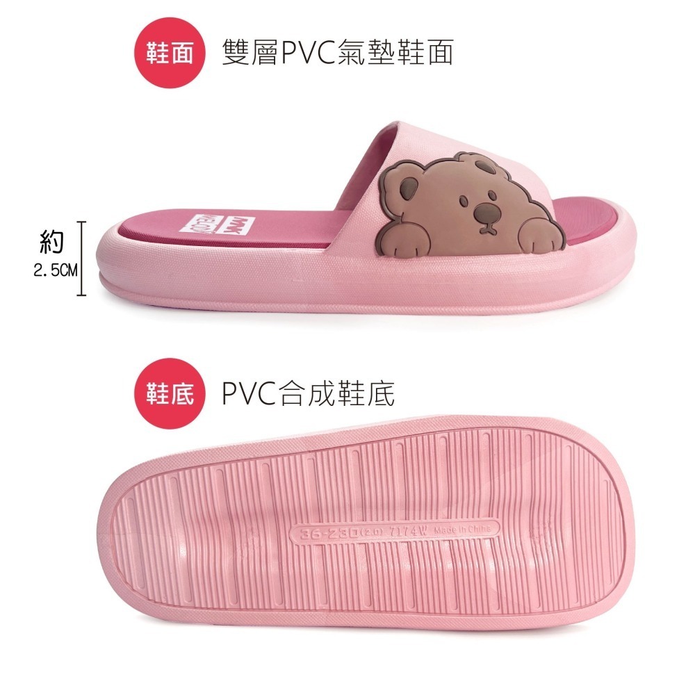 女拖鞋 個性小熊麻糬感室內拖鞋(版型偏小) 超軟Q 內層氣墊 麻糬感 CD-7174W_采靚鞋包精品-細節圖4