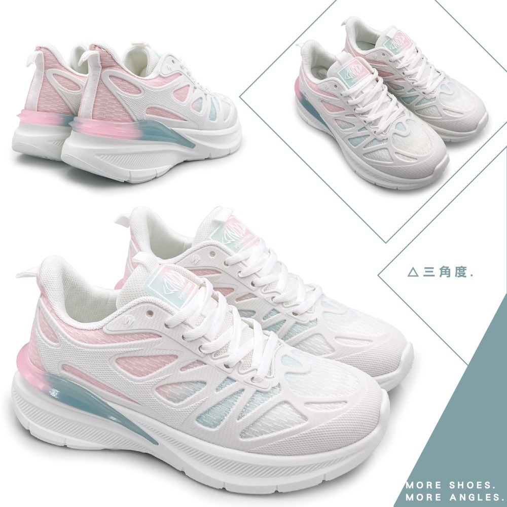 女鞋 漸層披甲透氣網布Q彈厚底休閒鞋 老爹鞋 運動鞋 跑步鞋 健走鞋 小白鞋 CD-F-8825_采靚鞋包-細節圖4