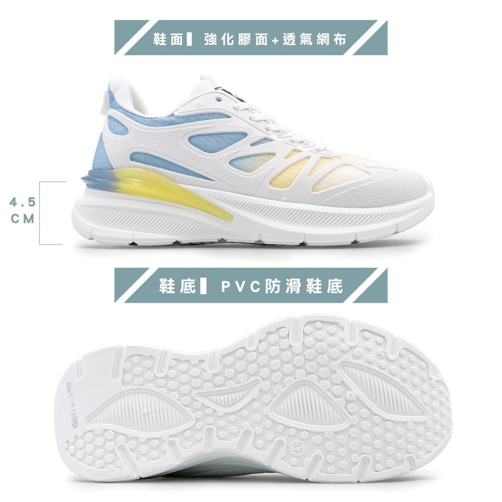 女鞋 漸層披甲透氣網布Q彈厚底休閒鞋 老爹鞋 運動鞋 跑步鞋 健走鞋 小白鞋 CD-F-8825_采靚鞋包-細節圖5
