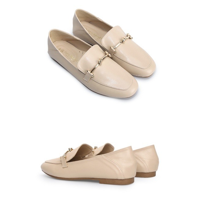 【富發牌】1BE97 細緻金屬扭結樂福鞋-黑/杏 女款 女鞋 休閒鞋_采靚精品館-細節圖8