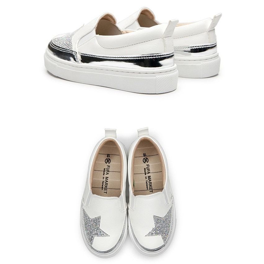 出清【富發牌】3BE08 閃耀星光亮片兒童懶人鞋-白/18【采靚鞋包精品】-細節圖2
