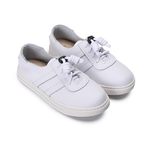 ⭐特惠出清款⭐【富發牌】338018A 童鞋親子系列-真皮雙線綁帶懶人鞋-白-21-細節圖2