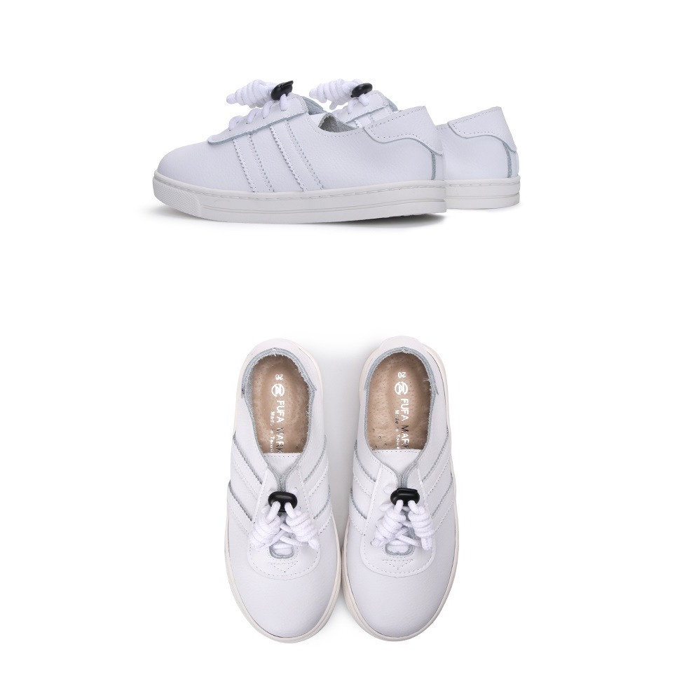 ⭐特惠出清款⭐【富發牌】338018A 童鞋親子系列-真皮雙線綁帶懶人鞋-白-21-細節圖3