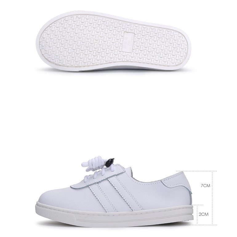 ⭐特惠出清款⭐【富發牌】338018A 童鞋親子系列-真皮雙線綁帶懶人鞋-白-21-細節圖4