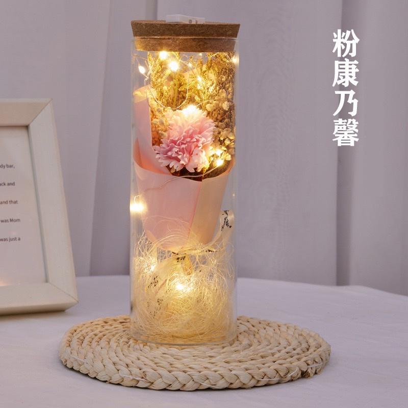 {24小時出貨}許願瓶-一體成形 玫瑰花 康乃馨 向日葵 送禮 教師節 母親節 交換禮物 女友生日 乾燥花 香皂花-細節圖4