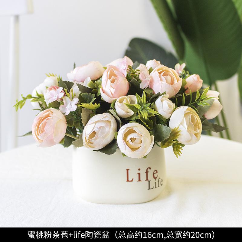 珍珠茶苞永生花盆 開店賀禮 開業禮物 乾燥花盆 室內擺設花盆-細節圖4