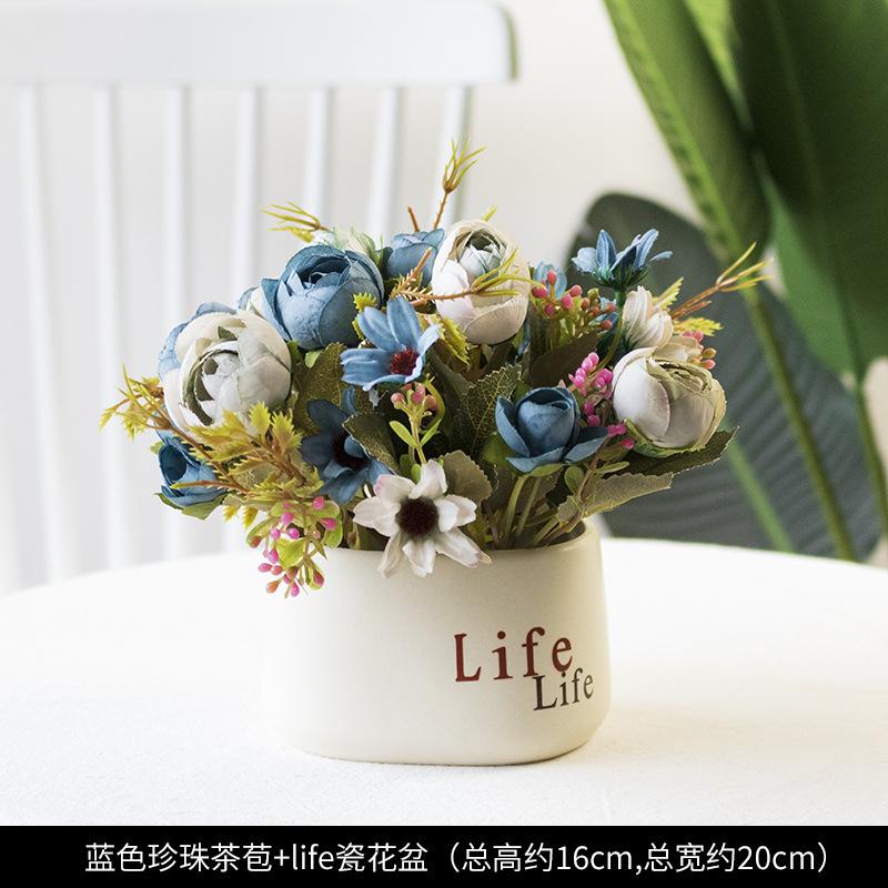 珍珠茶苞永生花盆 開店賀禮 開業禮物 乾燥花盆 室內擺設花盆-細節圖5