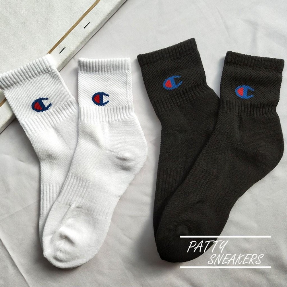 Champion Socks 中筒襪 長襪 襪子 運動長襪 黑白 ONESIZE 運動長襪 運動襪【PS中壢】-細節圖2