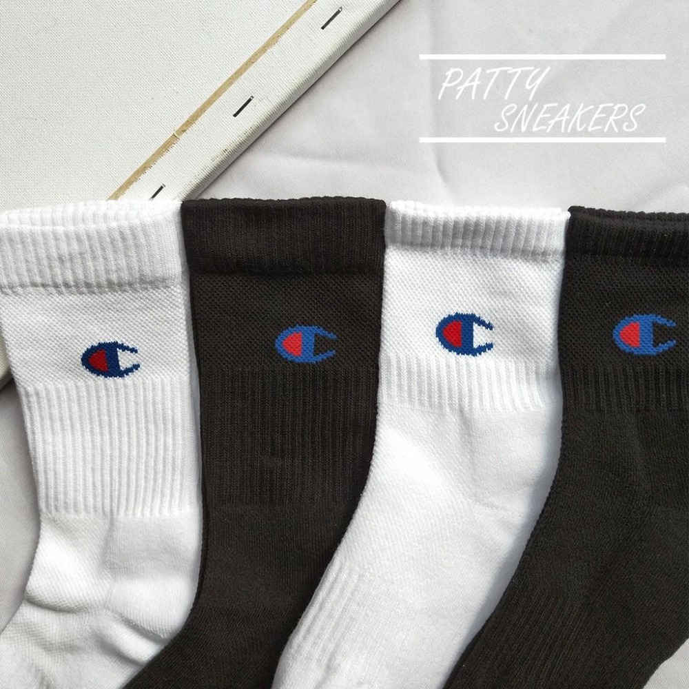 Champion Socks 中筒襪 長襪 襪子 運動長襪 黑白 ONESIZE 運動長襪 運動襪【PS中壢】-細節圖4