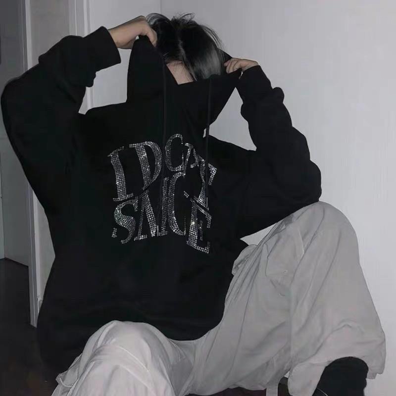 DONSMOKE 水鑽 帽T【PS中壢】-細節圖5