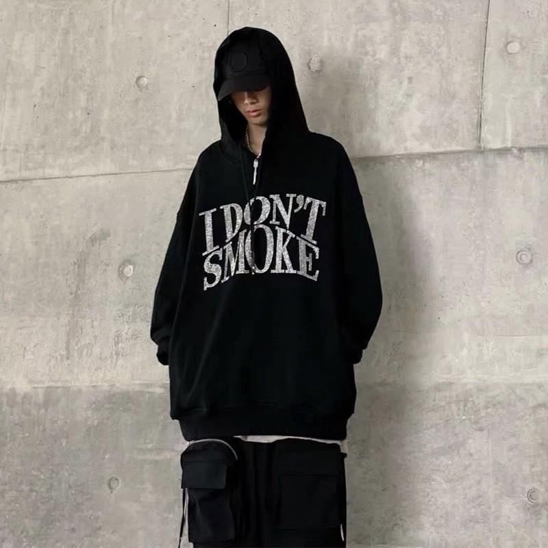 DONSMOKE 水鑽 帽T【PS中壢】-細節圖7