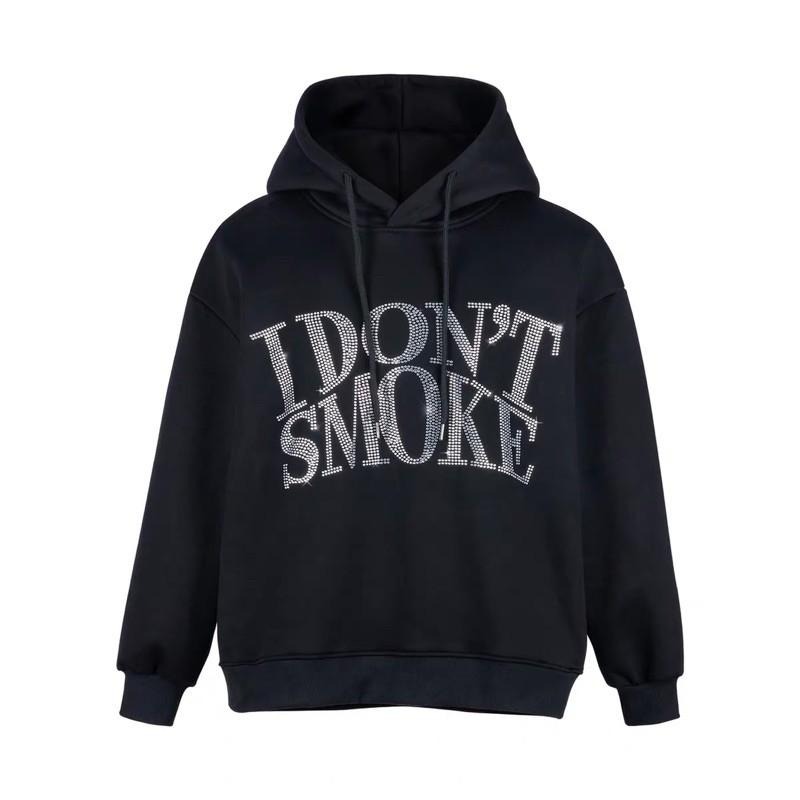 DONSMOKE 水鑽 帽T【PS中壢】-細節圖8