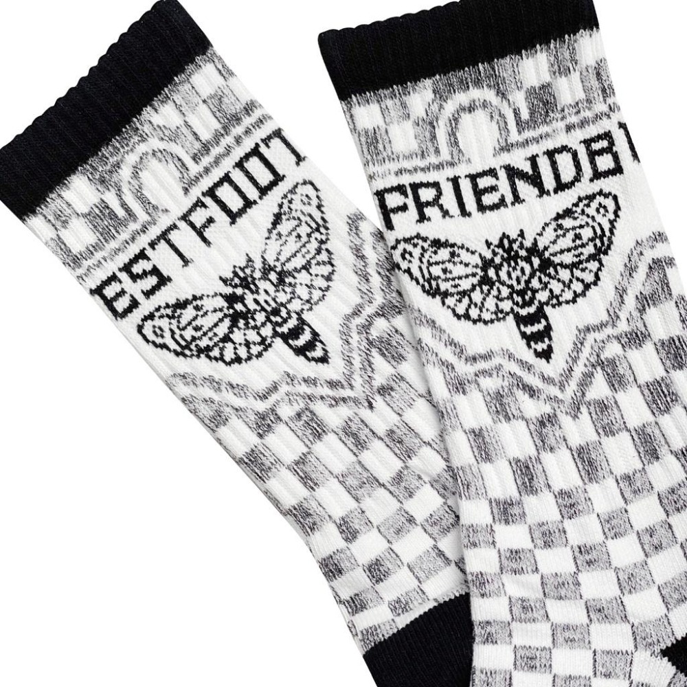 BEST FOOT FRIEND /BFF襪 Checkerboard 長襪 棋盤格 蛾 運動 男女 長襪【PS中壢】-細節圖2