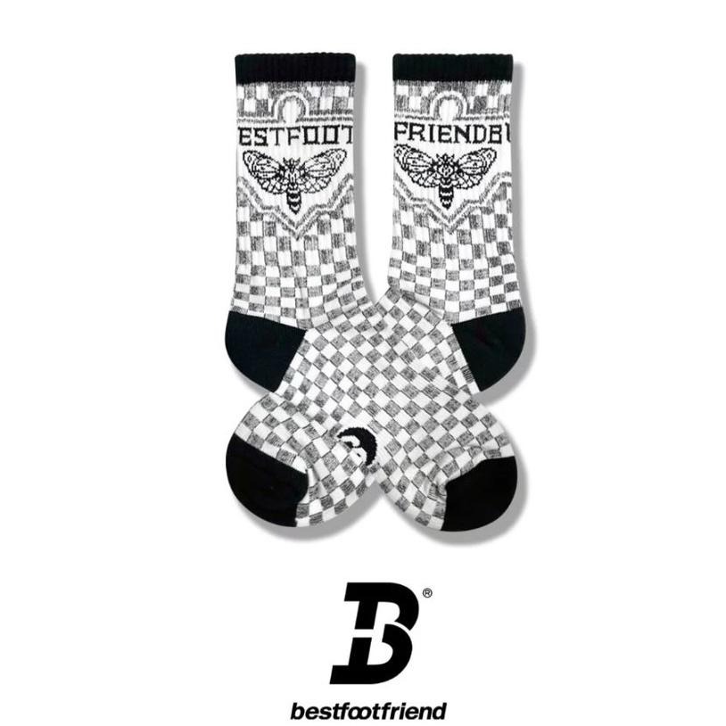 BEST FOOT FRIEND /BFF襪 Checkerboard 長襪 棋盤格 蛾 運動 男女 長襪【PS中壢】-細節圖3