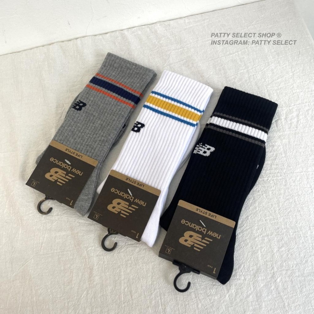 NEW BALANCE NB 條紋 刺繡 NB 經典LOGO 襪子 運動襪 長襪 運動長襪 現貨 【PS中壢】-細節圖3