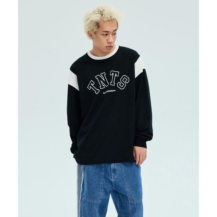 Turnthetables 拼接 撞色 TNTS 空心 LOGO 長袖 長TEE 長T  店內價 【PS中壢】-細節圖4