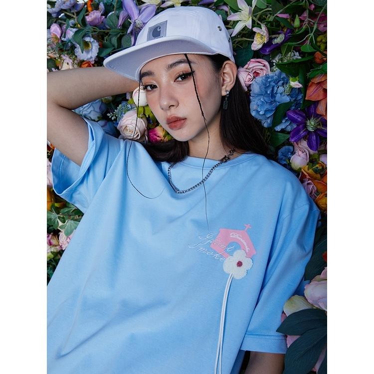 DONSMOKE 送你一朵小花 立體 毛巾 繡花 短袖 T恤 I Don’t Smoke 【PS中壢】-細節圖4