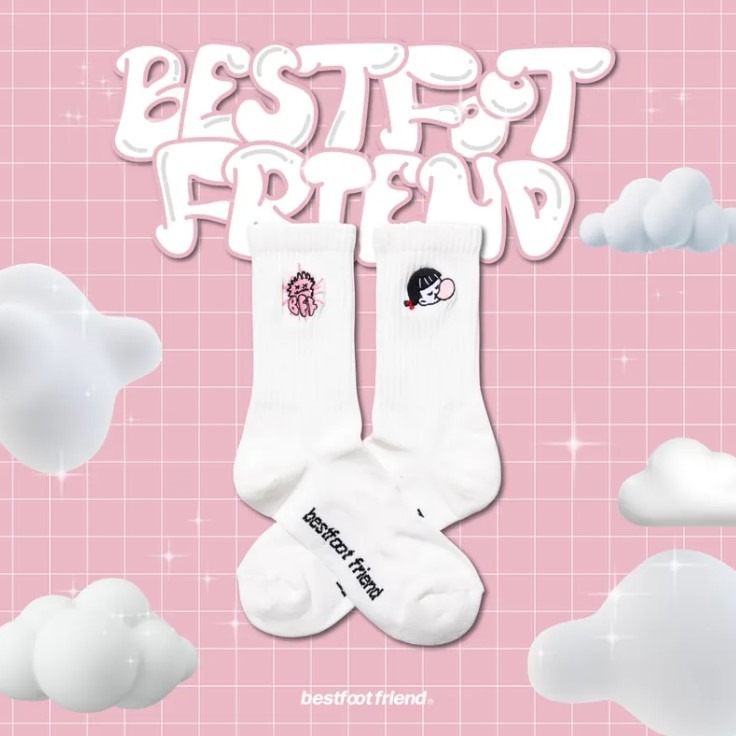 BEST FOOT FRIEND /BFF襪  Bubble Gum Girl 口香糖女孩 長襪 【PS中壢】-規格圖9