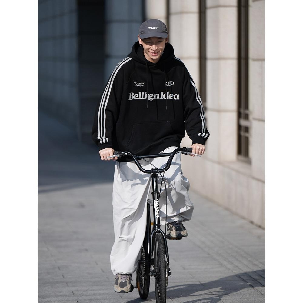 BELLKEN IDEA 23AW 重磅 經典 LOGO 三線 長袖 帽T 店內價 【PS中壢】-細節圖3