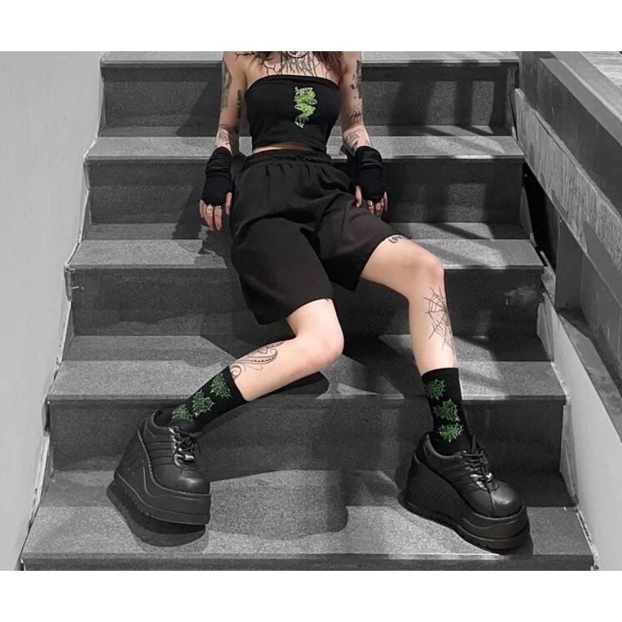 BEST FOOT FRIEND /BFF襪 SPIDER WEB 電繡 蜘蛛網 中筒襪 長襪 【PS中壢】-細節圖7