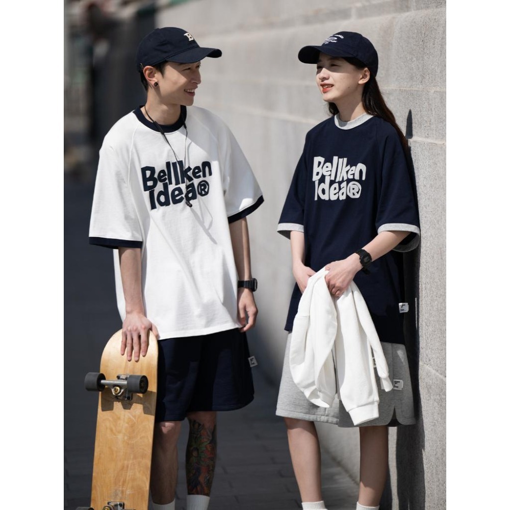 BELLKEN IDEA 滾邊 撞色 印花 短袖 短T  店內價 【PS中壢】-細節圖2