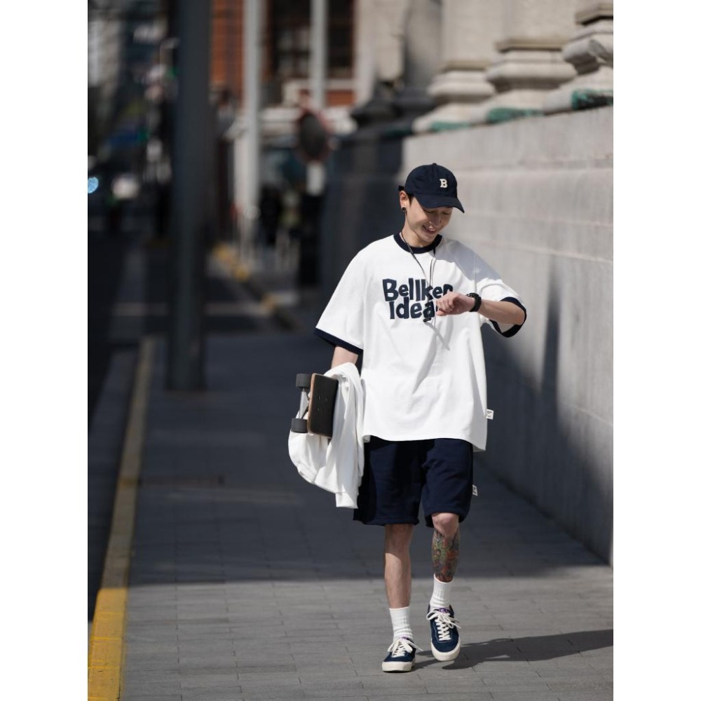 BELLKEN IDEA 滾邊 撞色 印花 短袖 短T  店內價 【PS中壢】-細節圖4