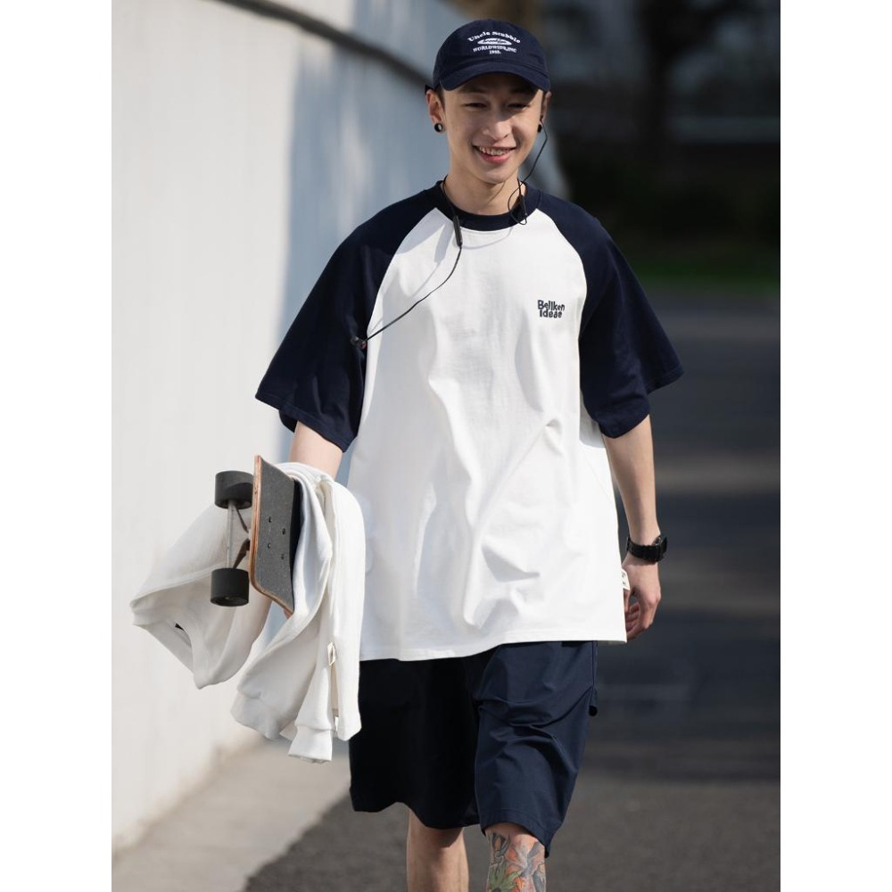 BELLKEN IDEA 插肩 拼接 棒球 cityboy 短袖 短T 店內價 【PS中壢】-細節圖4