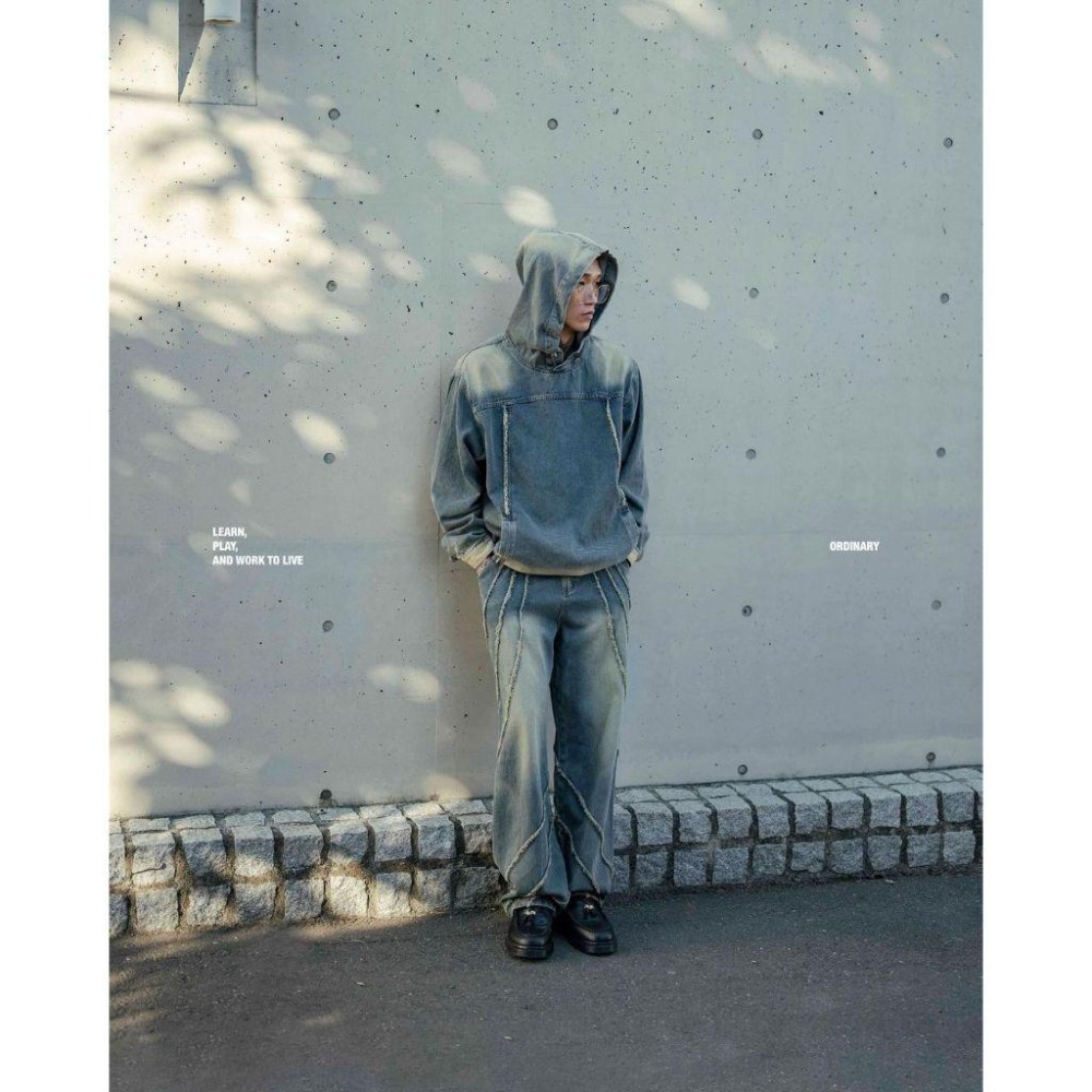 ORDINARY 不修邊微喇叭 牛仔套裝  店內價 【PS中壢】-細節圖8