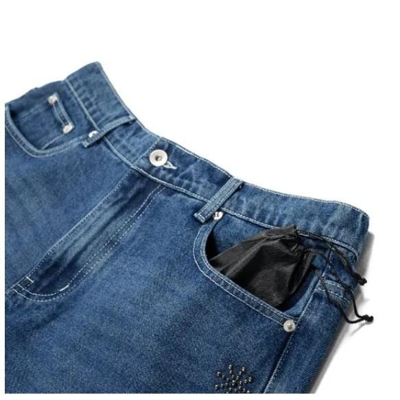 ORDINARY 水洗 不修邊 變形蟲 卯釘 8分 牛仔 短褲 【PS中壢】-細節圖8