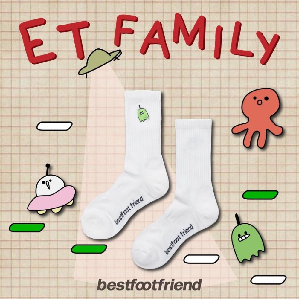 BEST FOOT FRIEND /BFF襪 ET Family 長襪 【PS中壢】-規格圖3