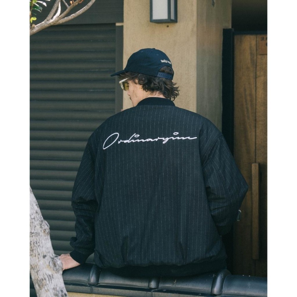 ORDINARY CHALK STRIPE STADIUM JACKET 直紋羊毛棒球外套 店內價 【PS中壢】-細節圖5