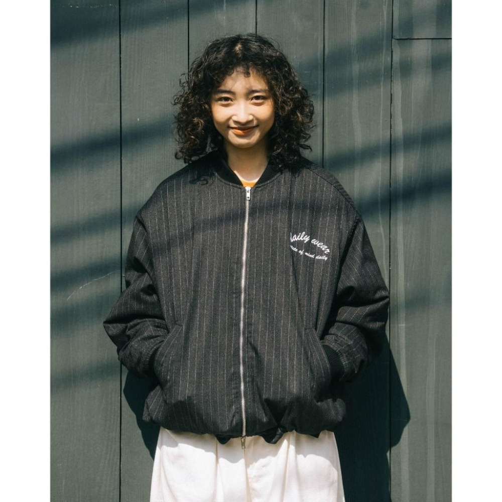 ORDINARY CHALK STRIPE STADIUM JACKET 直紋羊毛棒球外套 店內價 【PS中壢】-細節圖7