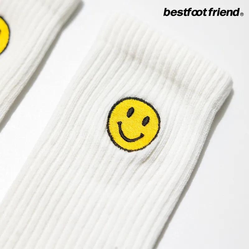 BEST FOOT FRIEND /BFF襪 CLASSIC SMILE SOCKS 經典刺繡微笑長襪【PS中壢】-細節圖3